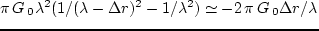 $(R - \Delta r)\, \Omega'^2 - (R - \Delta r)\,\Omega^2 \simeq
4\,\Omega^2\Delta r$