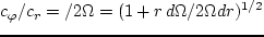 $\varkappa^2 = 4\Omega^2 +
r\,d\Omega^2/ dr$