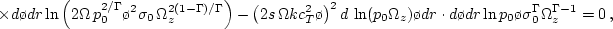 \begin{displaymath}
{D^2 \o r}{\Vert \o \Vert r}\biggl\{{\rho_0 r \o D}\biggl(\...
...arkappa^2{\hat\omega\,m\,W \o
2\,r\,\Omega}\biggr)\biggr\}~+
\end{displaymath}