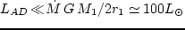 $L_{bs} = \dot M\,v^2/2
\simeq 3\cdot 10^{33}$