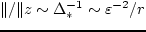 $\Delta_* \sim
\varepsilon^2\,r$